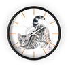 Yoga Cat Calico Kitten Watercolor Ink Art Wall Clock Black / White 10 Home Decor