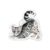 Yoga Cat Maine Coon Kitten Watercolor Art Die-Cut Magnets 2 X / 1 Pc Home Decor