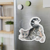Yoga Cat Maine Coon Kitten Watercolor Art Die-Cut Magnets Home Decor