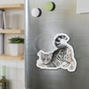 Yoga Cat Maine Coon Kitten Watercolor Art Die-Cut Magnets Home Decor