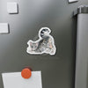 Yoga Cat Maine Coon Kitten Watercolor Art Die-Cut Magnets Home Decor