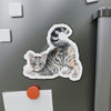 Yoga Cat Maine Coon Kitten Watercolor Art Die-Cut Magnets Home Decor