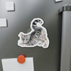 Yoga Cat Maine Coon Kitten Watercolor Art Die-Cut Magnets Home Decor