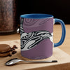 Orca Killer Whale Tribal Ink Purple Accent Coffee Mug, 11oz