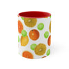 Citrus Fruit On White Pattern Art Accent Coffee Mug, 11oz