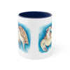 Sea Turtles Love Blue Watercolor on White Art Accent Coffee Mug, 11oz
