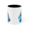 Orca Whale Watercolor Blue on White Art Accent Coffee Mug, 11oz