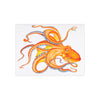 Orange Octopus Tentacles Dance Nautical Chic Art Ceramic Photo Tile