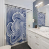 Blue Octopus Watercolor Art Shower Curtain