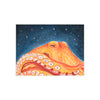 Octopus and the Starry Night Watercolor Art Ceramic Photo Tile