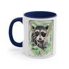 Cute Raccoon Kit Bandit Watercolor Art Accent Coffee Mug, 11oz