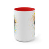 Orca Whales Tribal Love Color Splash Ink  Art Two-Tone Coffee Mugs, 15oz