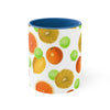 Citrus Fruit On White Pattern Art Accent Coffee Mug, 11oz