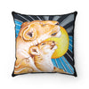 Lioness And the Cub Love Ink Art Square Pillow