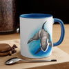 Orca Whale Watercolor Blue on White Art Accent Coffee Mug, 11oz