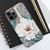 White Peony Vintage Calligraphy Romantic Chic Art Case Mate Tough Phone Cases