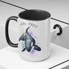 Born Free Orca Whale Color Splash Art Two-Tone Coffee Mugs, 15oz