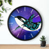 Orca Whale Tribal Teal Nebula Galaxy Ink Art Wall clock