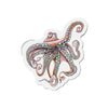 Octopus Tentacles Pink Orange Dancing Ink Art Die-Cut Magnets