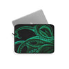 Green Tentacles Octopus Black Ink Art  Laptop Sleeve