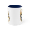 Cute Calico Maine Coon Kitten Cat Watercolor on White Art Accent Coffee Mug, 11oz