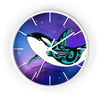 Orca Whale Tribal Teal Nebula Galaxy Ink Art Wall clock