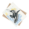 Breaching Orca Whale Waves Watercolor Art Ceramic Photo Tile