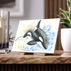 Breaching Orca Whale Waves Watercolor Art Ceramic Photo Tile
