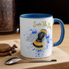 Save the Bees Watercolor Splash on White Art Accent Coffee Mug, 11oz