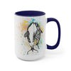 Orca Whales Tribal Love Color Splash Ink  Art Two-Tone Coffee Mugs, 15oz