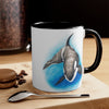 Orca Whale Watercolor Blue on White Art Accent Coffee Mug, 11oz