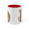 Cute Bengal Cat Watercolor Art Accent Coffee Mug, 11oz