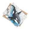 Orca Whale Blue Vintage Map Nautical Art Ceramic Photo Tile