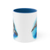 Orca Whale Watercolor Blue on White Art Accent Coffee Mug, 11oz