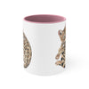 Cute Bengal Cat Watercolor Art Accent Coffee Mug, 11oz