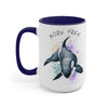 Born Free Orca Whale Color Splash Art Two-Tone Coffee Mugs, 15oz