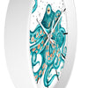 Teal Green Octopus and the Bubbles Art Wall clock