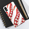 Red White Kraken Octopus Tentacles Ink Case Mate Tough Phone Cases