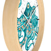 Teal Green Octopus and the Bubbles Art Wall clock