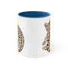 Cute Bengal Cat Watercolor Art Accent Coffee Mug, 11oz