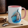 Orca Whale Watercolor Blue on White Art Accent Coffee Mug, 11oz