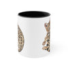 Cute Bengal Cat Watercolor Art Accent Coffee Mug, 11oz