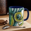 Octopus Green Watercolor on White Art Accent Coffee Mug, 11oz