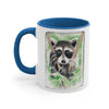 Cute Raccoon Kit Bandit Watercolor Art Accent Coffee Mug, 11oz