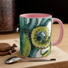 Octopus Green Watercolor on White Art Accent Coffee Mug, 11oz