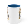 Cute Calico Maine Coon Kitten Cat Watercolor on White Art Accent Coffee Mug, 11oz