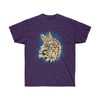 Cute Bengal Cat Kitten Blue Splash Ink Watercolor Art Dark Unisex Ultra Cotton Tee