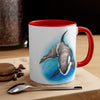 Orca Whale Watercolor Blue on White Art Accent Coffee Mug, 11oz