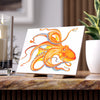 Orange Octopus Tentacles Dance Nautical Chic Art Ceramic Photo Tile