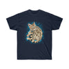 Cute Bengal Cat Kitten Blue Splash Ink Watercolor Art Dark Unisex Ultra Cotton Tee